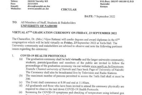 Guidelines for 67th Graduation Ceremony