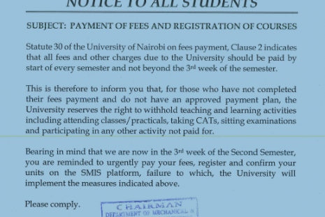 Payment of School Fees and Registration of Courses