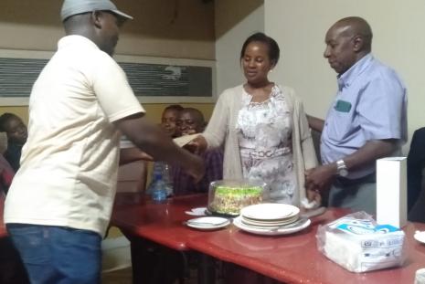 Sam's retirement party
